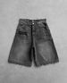 Men's Clothing Gothic Style Punk Washed Denim Shorts Men's Summer Street Hip Hop Ripped Y2k Shorts_viptrois.com