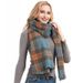 Unisex Retro mesh red blue plaid scarf women's shawl_viptrois.com
