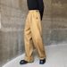 Men's Straight-Leg Pants Winter Casual Trousers Style Loose Fit High Waist Polyester Blend Solid Color_viptrois.com