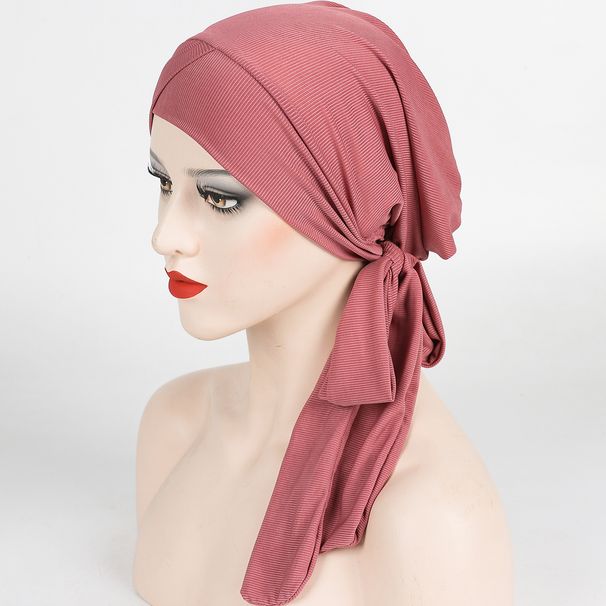 Forehead Cross Strap Long Tail Headscarf With High Elasticity, Casual Comfort, Versatile Thread Care Cap_viptrois.com