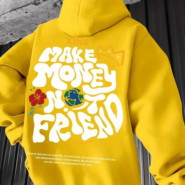 Men's Autumn And Winter Casual And Fashionable Loose Hoodie With Letter Pattern Print, Warm Long Sleeved Pullover Sweater_viptrois.com