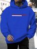 Men's Autumn And Winter Casual Fashionable Loose Hooded Sweatshirt Paris Letter Printed Warm Long Sleeved Pullover_viptrois.com