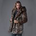 Men's Faux Fur Hooded Coat With Leopard Print, Winter Warm Long Jacket For Streetwear Fashion_viptrois.com