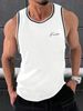 Men's Clothing Summer Muscle Fitness Sports Leisure Sleeveless Vest Printed Letters Fashion Quick Drying Vest_viptrois.com