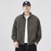 American Style Tough Guy Trend Stand Collar Workwear Jacket Men, New Autumn Simple Loose Pilot Coat For Men_viptrois.com