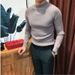 Men's Sweater For Autumn And Winter, Warm Semi High Neck, Slim Fit, Knitted Sweater For Wearing, Base Coat_viptrois.com