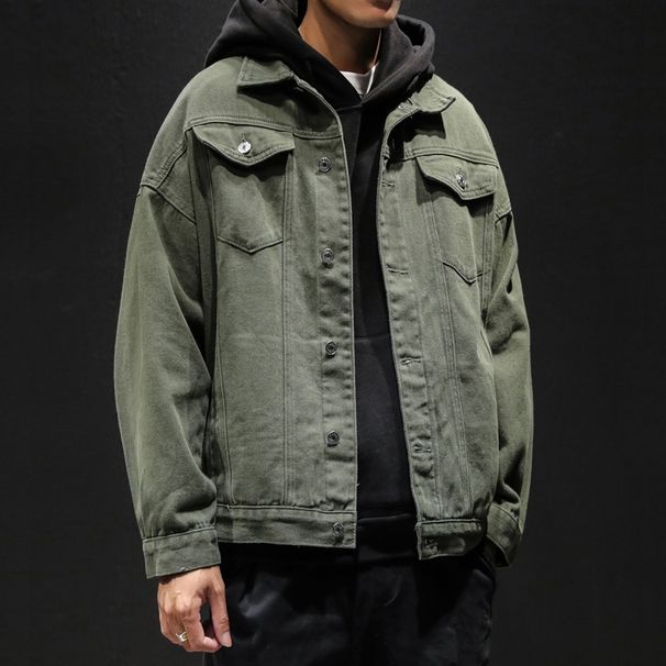 2025 Denim Men's Spring And Autumn New Trend Casual Functional Black Jacket Korean Version Workwear Top_viptrois.com