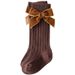 Children's Socks recommendation ins style velvet bow double needle draw baby baby princess stockings_viptrois.com