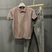 Men's Clothing Men's Short Sleeved Knitted Polo Shirt Ice Silk Thin Slim Lapel Summer Light Mature Casual Solid Color Top Versatile Trend_viptrois.com