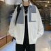 Men's Clothing Spring And Autumn Striped Patchwork Shirt Men's Long Sleeved Trendy Personality Shirt Ins Retro Loose Jacket_viptrois.com