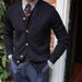 Autumn 2025 Fashion Knitwear Cardigan Outerwear Men's V-Neck Single-Breasted Long Sleeve Casual Sweater_viptrois.com