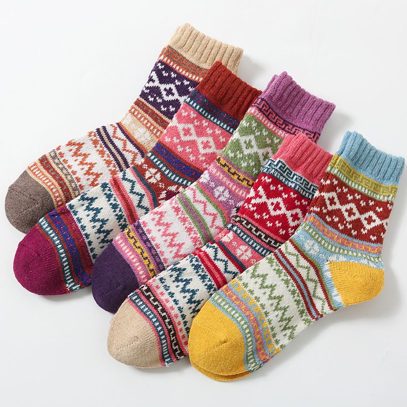 2025Winter Thickened Socks, Women's Warm Wool Socks, Retro Artistic Women's Socks 2025_viptrois.com