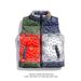 Down Cotton Vest Men's Autumn And Winter Cashew Flower Vest Trend Casual Men's Vest Warm Cotton Vest Jacket Trend_viptrois.com