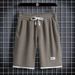 Men's Summer Waffle Drawstring Shorts Casual Trendy Versatile Youth Style Five Point Outerwear Pants_viptrois.com