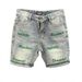 Brand Personalized Green Letter Embroidered Cowboy Shorts For Men In 2024 Summer, Thin Style, Trendy And Handsome, Slim_viptrois.com