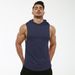 Pure Cross-Border Men's Fitness Sports Stretchy Hooded Sleeveless Round Hem Sweatshirt One-Piece Dropshipping_viptrois.com