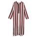 Men's Clothing Color Matching Striped Long Robe Hoodie Ethnic Style Kebaya_viptrois.com