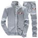 Men's Sportswear 2-Piece Set | Breathable Polyester Gym Outfit | Running & Training Suit (M-5XL, Grey/Black/Navy)_viptrois.com