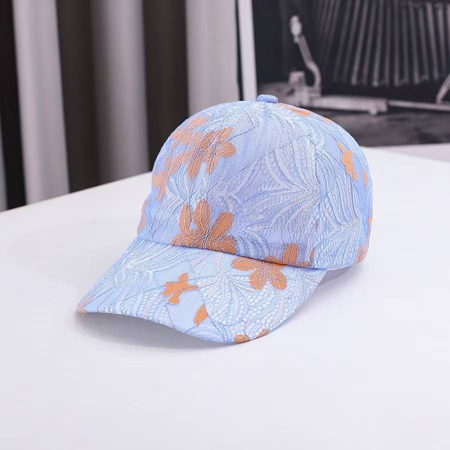 Lace flower Korean version baseball cap women's spring and summer breathable wide eaves shade cap_viptrois.com