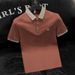 Men's Trendy Polo Shirt – Short Sleeve, Slim Fit, Striped Design, Breathable Milk Silk, Summer Casual (M-5XL, 5 Colors)_viptrois.com