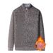 Men's Fleece-Lined Thick Knit Cardigan For Middle-Aged & Seniors – Lightweight Warm Winter Coat For Dad, Autumn & Winter Soft-Touch Outerwear_viptrois.com