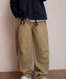 Men's Clothing Cotton Cargo Pants, Curved Sash Pants, High Street Plus Size Elastic Waist Straight Leg Pants, Japanese Style Autumn Casual Pants_viptrois.com