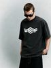 Vintage Sticky Note & Letter Graphic 230G Washed Cotton Oversized T-Shirt Men's Casual Luxury Short Sleeve Summer Tee_viptrois.com