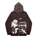 Hoodie Sweatshirt Gothic High Street Full Zipper Oversized Unisex Streetwear Y2 Jacket_viptrois.com