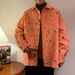 New Spring Fashion Cotton Distressed Shirt For Men Women Oversized Loose Fit Long Sleeve Button-Up With Color Block Design White Black Beige Orange_viptrois.com