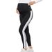 Family matching black color matching maternity trousers high waist hip lift elastic nine-point leggings adjustable maternity wear_viptrois.com
