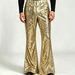 Men's Disco Sequins Flare Pants, 70s Retro Glitter Wide Leg Bell Bottoms For Stage Performance & Party, Silver Gold Black_viptrois.com