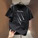 Men's Heavyweight Cotton T-Shirt Short Sleeve Loose Fit Casual Crew Neck Printed Top American Trendy Brand Summer INS Style_viptrois.com