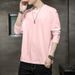 2025 New Spring Round Neck Long Sleeve T-Shirt Slim Fit Solid Color Base Shirt Casual Versatile Pullover For Men_viptrois.com