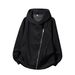 Monochrome Man- Diagonal Zipper Cardigan Hooded Sweatshirt Men's Autumn And Winter Heavyweight American Style Short Wide Silhouette_viptrois.com