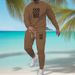 Men's Clothing Round Neck Sweatshirt Trousers Suit Simple Casual Crewneck Sweatshirt & Jogger Pants Set - Stylish Comfort Fit For Everyday Wear_viptrois.com