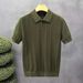Men's Retro Knit Polo Shirt – Lightweight Short-Sleeve Casual Top For Spring & Summer (Classic Colors, Relaxed Fit, Breathable Polyester)_viptrois.com