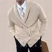 Autumn And Winter High-End V-Neck Cardigan Men's British Slim Fit Light Mature Business Knit Popular Sweater Jacket Men_viptrois.com