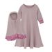 Kids’ Clothing Girls' spring and autumn long sleeved color blocked ruffled lace dress + bow headscarf two piece children's clothing set_viptrois.com