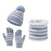 Kids'scarf, hat & glove sets New children's knitted hat bib gloves Snowflake hat cartoon car pattern hat to keep warm_viptrois.com