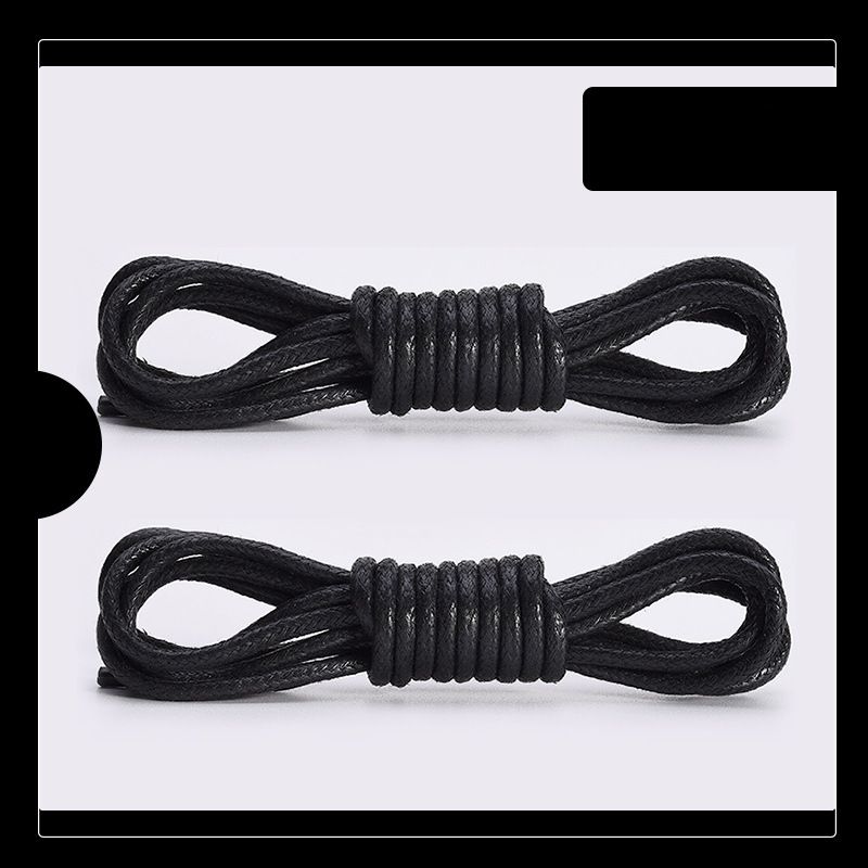 Shoe Accessories leather Martin boots black and white round shoelaces_viptrois.com