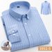 Men's Oxford Cotton Checkered Shirt, Slim Fit Long Sleeve Button-Up Shirt, Breathable Business Casual Plaid Shirt With Korean Style Tailoring_viptrois.com