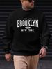 Men's Loose Casual Fashionable New York Letter Pattern Printed Round Neck Long Sleeved Pullover Hoodie For Autumn And Winter_viptrois.com