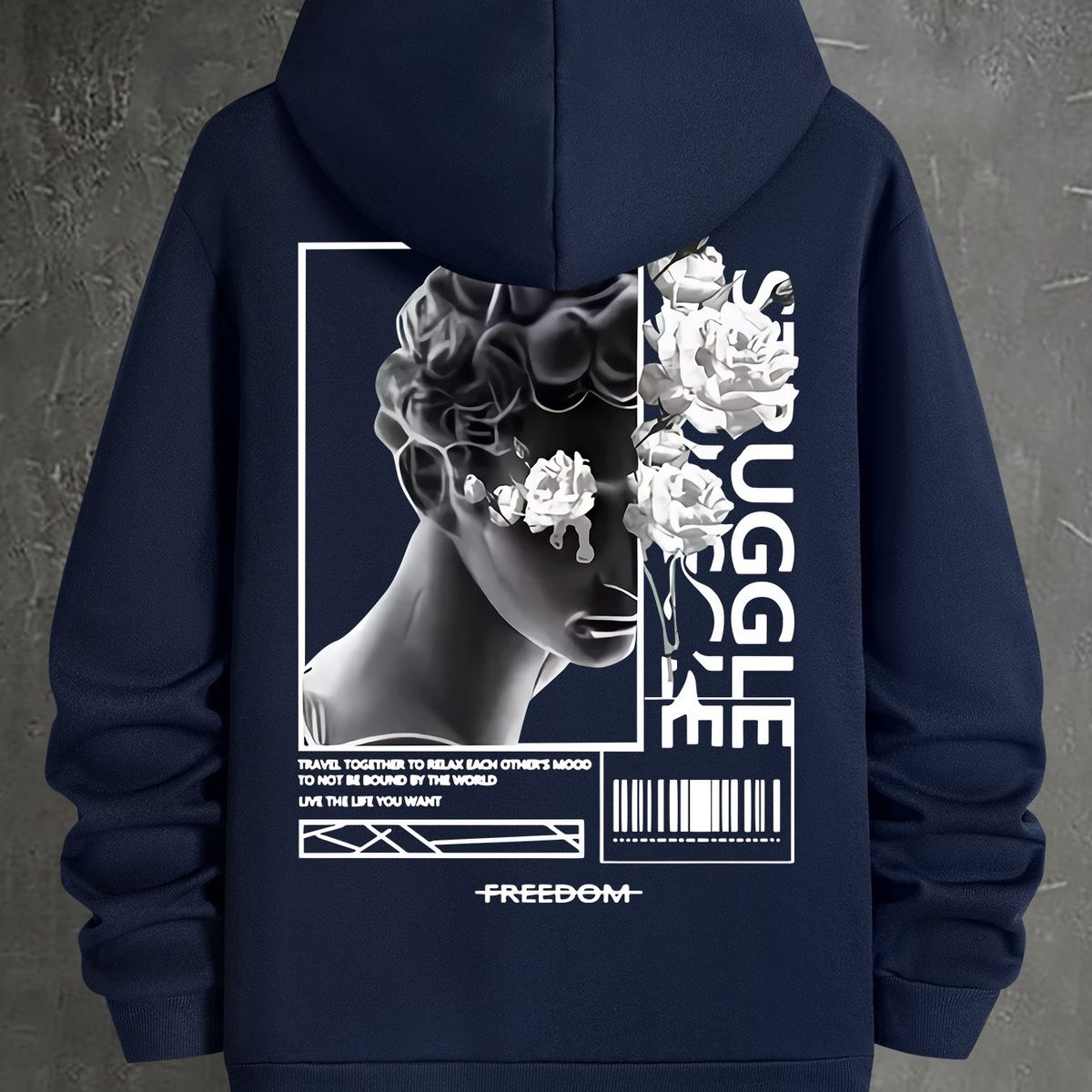Men's Autumn And Winter Casual Fashion Loose Hooded Sweatshirt Van Gogh Famous Painting Print Warm Long Sleeved Pullover_viptrois.com