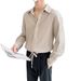 Advanced Style Shirt Men's Long Sleeved Pleated Shirt Ice Silk New Style Cool Casual Top Men_viptrois.com