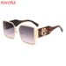 New Metal Wide Leg Sunglasses For Women Big Face Slimming Square Frame Fashion Sunglasses Sun Protection And UV Protection_viptrois.com