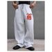 Men's Clothing Men's Casual Jogger Pants With Drawstring Waist, Stylish Print, Loose Fit Straight Leg Sweatpants For Everyday Wear_viptrois.com