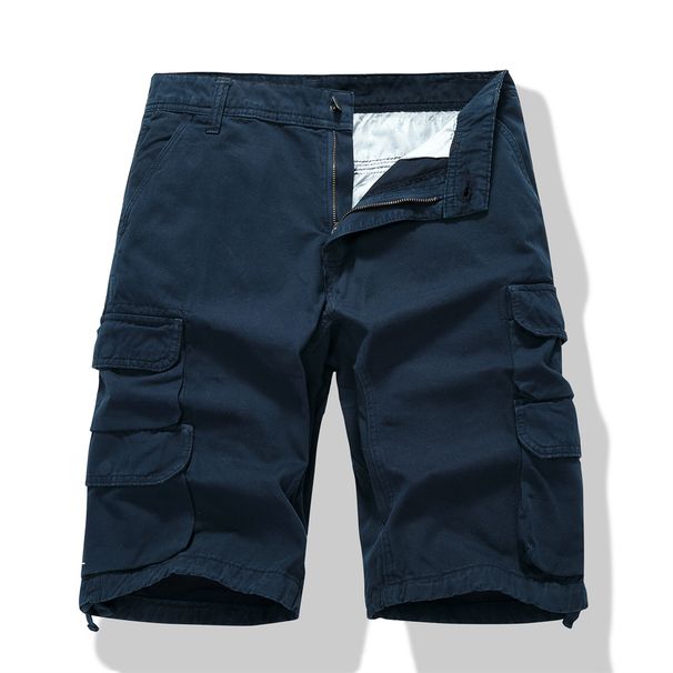 Men's Work Made Of Pure Cotton, US Size Casual Sports Solid Color Cropped Pants, Men's Mid Length Pants_viptrois.com