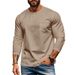 24 Men's Autumn Winter Round Neck T-Shirt Slim Fit Breathable Pullover Casual Long Sleeve Base Shirt Top_viptrois.com