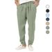 Men's Linen Casual Pants – Summer Breathable Straight-Leg Trousers With Drawstring (8 Colors, S-XXXL)_viptrois.com