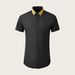 Men's -Inspired Embroidered Short-Sleeve Shirt – Breathable Cotton Blend With 3D Floral Patterns (Slim Fit, Spring/Summer Casual Wear)_viptrois.com